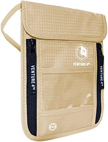 Travel Neck Pouch Neck Wallet with RFID Blocking – Passport Holder to Keep Your Cash And Documents Safe – Get Peace Of Mind When Traveling