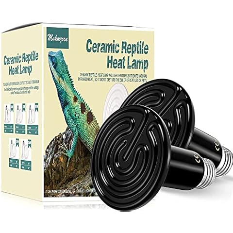 Makmzoon 2-Pack Ceramic Heat Emitter,100W Reptile Heat Lamp Bulb,Reptile Heat Lamp Ceramic Heater for Reptile,Brooder Chicken Coop Chameleon Turtle Birds Snakes Cover