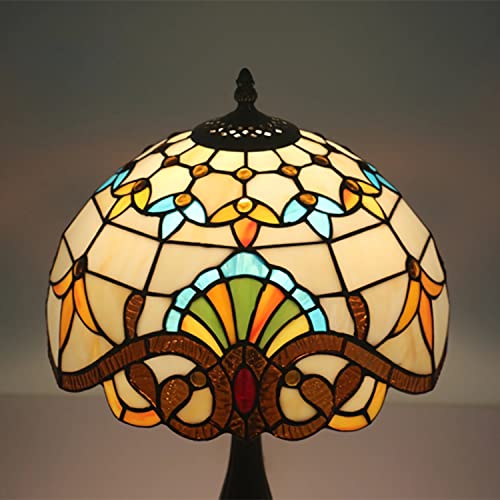 Lampe de table de style baroque en vitrail pour éclairage doux E27 - 4