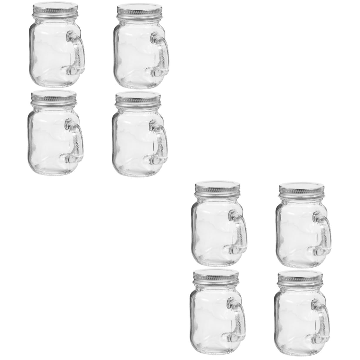 MAGICLULU 8stücke Mini- Gläser Mit Griff Und Deckel Wiederverwendbare Glasbehälter Für Marmelade Getränke Desserts Und Nachhaltige Und Tragbare Lösung Für