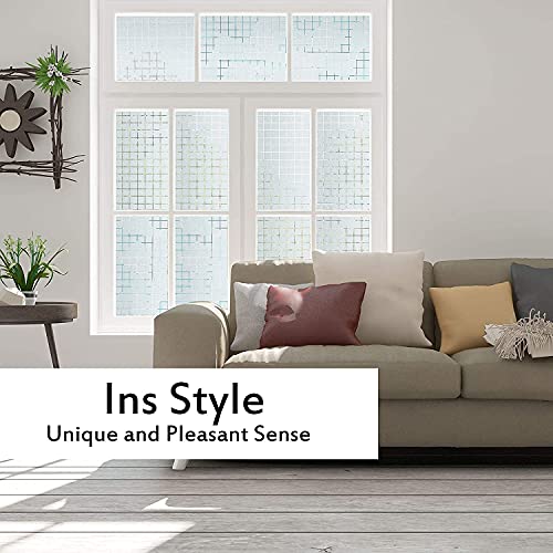 Image of SUNBIRD Window Film Privacy Colorful Window Sticker, Decorative Window Vinyl, Adhesive Home UV Blocking, Heat Insulation Static Cling for Bathroom Office (24 X 60 INCHES, Small Box)