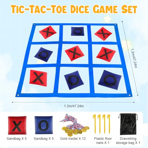 Jeux de lancer de pouf avec grille géante de Tic Tac Toe résistante - 3
