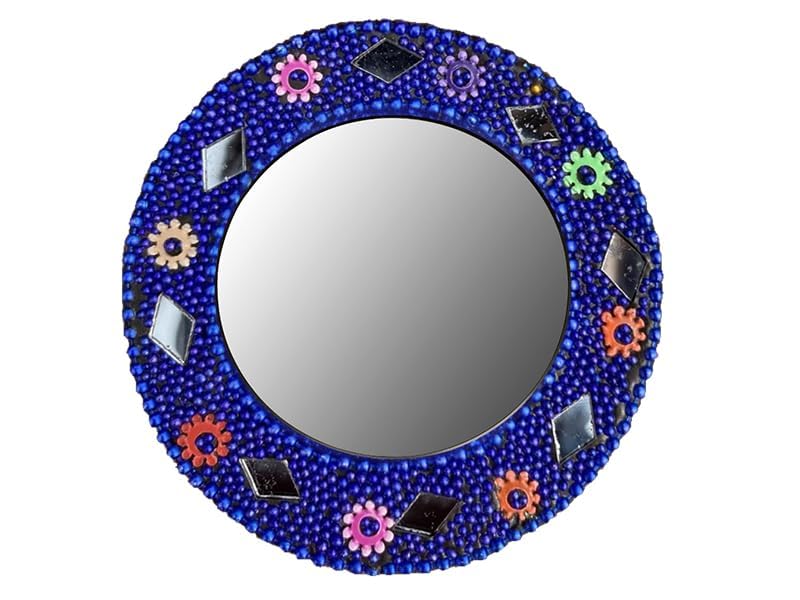 Decorative Makeup Mirror | Wood Multicolor Decorative Hand Mirror for Ladies, Makeup Miror for Women | (Pack of 10pc) (Multicolor)-image-42