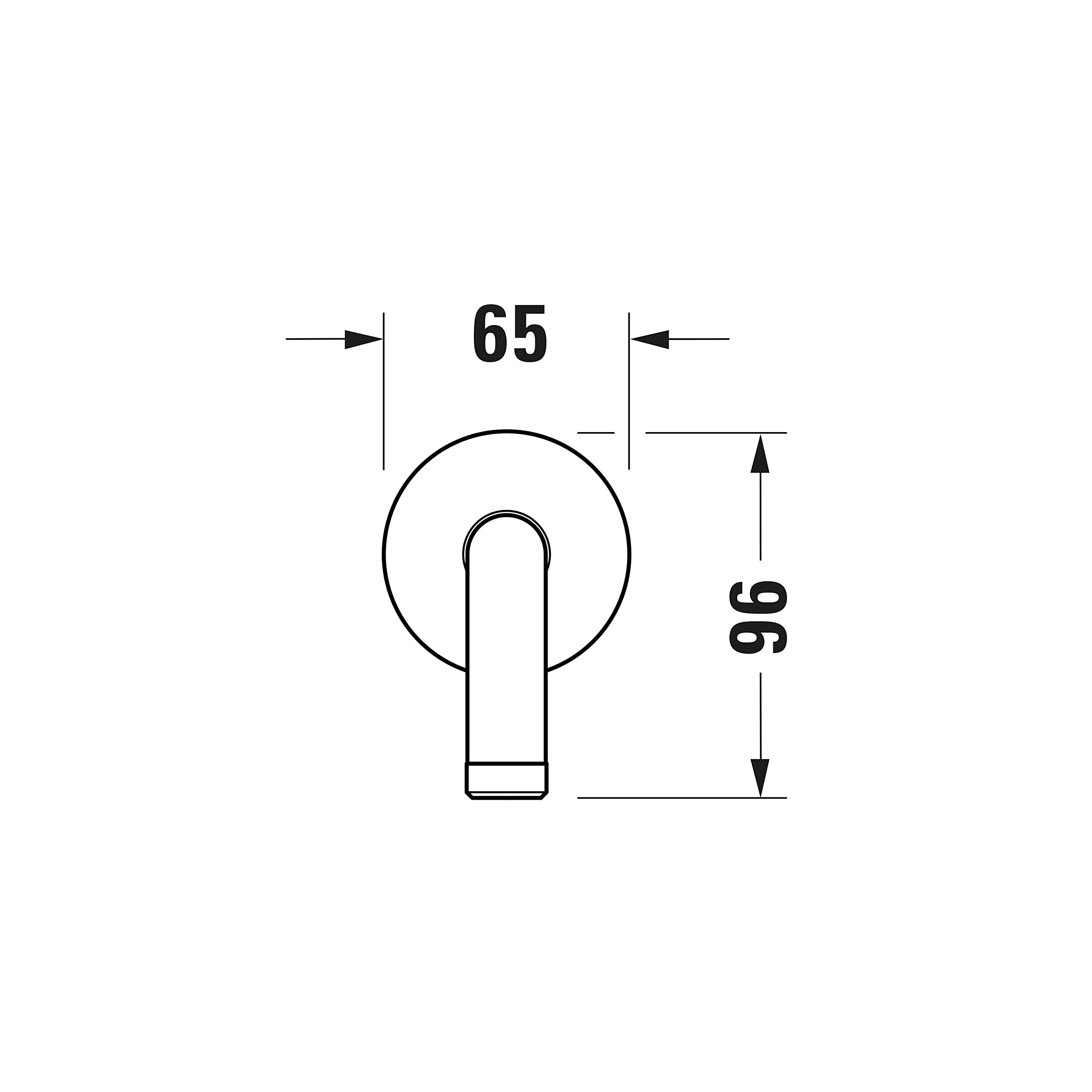 Duravit Universal braccio doccia, Montaggio a parete della doccia, Braccio della doccia 210 mm, rotondo, nero opaco