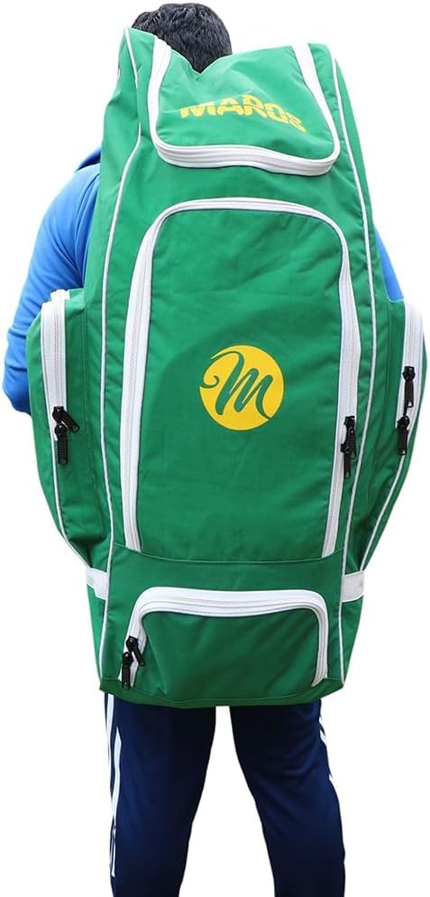 Senior Cricket Duffle Bag, Cricket kit Bag 2023 (Green/White)