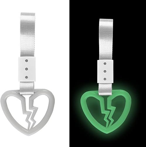 Miniatura 29 de Q1-TECH, JDM Tsurikawa Anillo japonés de metro, tren, autobús, mango de corazón roto, correa de mano, anillos de advertencia para parachoques