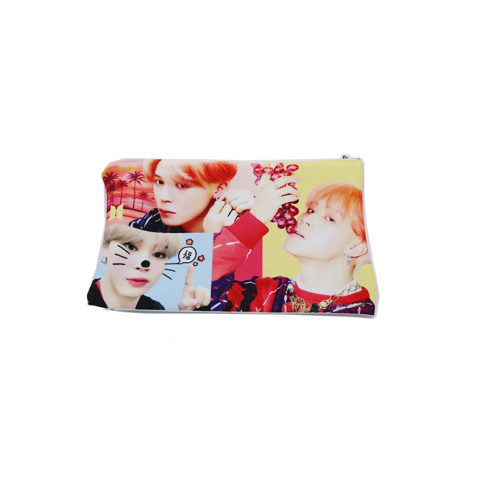 BTS Jimin Photo Pouch Pencil Case with Button Badge, Epoxy Sticker