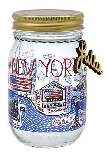 井澤コーポレーション 保存容器 ガラス 本体/φ6.6×H13cm 蓋/φ7×H1.5cm シティスケープ ガラスジャーS NEW YORK 112206