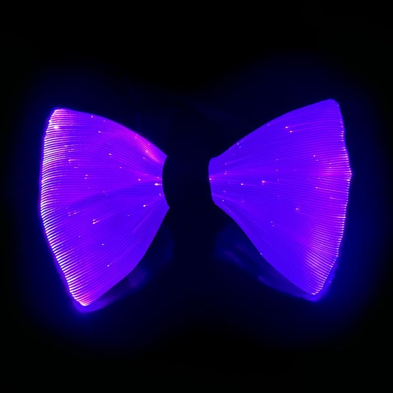 Music Festival Led Light Up Tie Glow in The Dark Rechargeable Luminous Ties Club Party Disco Wedding Bow Tie Multicolor