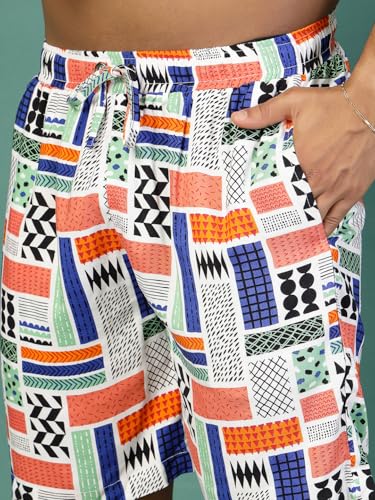Image of Rigo Printed Co-Ord Set for Men's | Casual Shirt & Shorts Night Suit Set | Lounge-wear Nightdress Pajama Set for Men's | Night Wear, Beach Wear, Vacation Wear Outfit