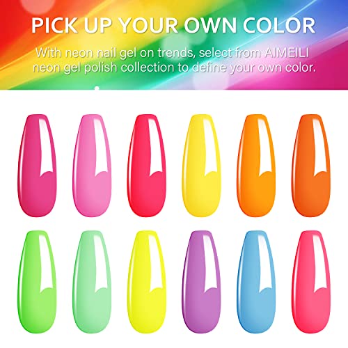 AIMEILI Neon Gel Nail Polish Set - Image 3