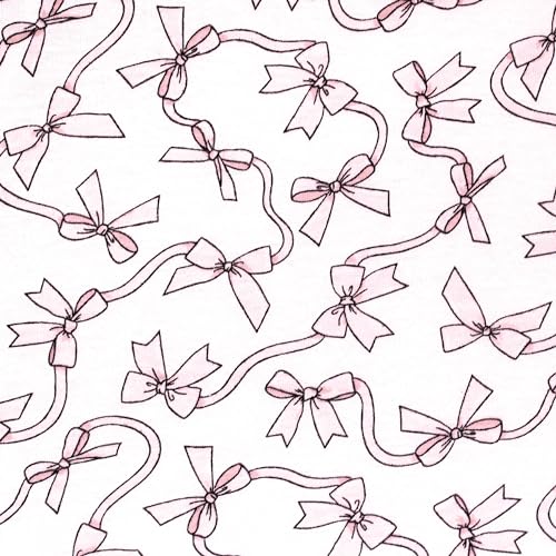 Image of Hudson Baby Unisex Baby Cotton Fitted Crib Sheet, Pink Bows, One Size