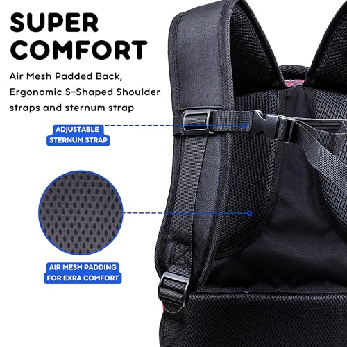 Image of J World New York Atom Laptop Backpack - Ergonomic Backpack for School with Air Mesh Padded Shoulder Straps - 600D Polyester Work Backpack for Men and Women - Stylish Design (GALAXY)