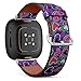 CJBROES Replacement Leather Watch Band, Compatible with Fitbit Versa 3 and Fitbit Sense of Wristband Bracelet Accessory - Girls Creative