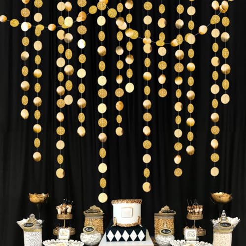 Decor365 Goldene Kreis Girlande de66, 4 Stränge