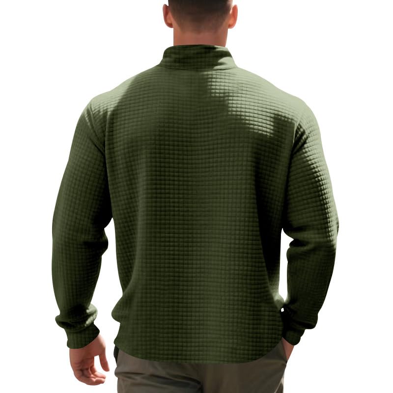 Men's Casual Pullover Hoodies Quarter Zip Long Sleeve Hooded Sweatshirts Regular Fit Stand Collar Zipper Sweaters3