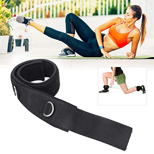 Keenso Leg Strap, Elastic Fitness Exercise, Adjustable Cotton, Black Leg Strap for Weightlifting Strength Training, Cross Training - Image 3