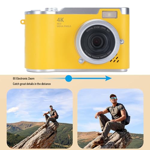 Zopsc Cámara Digital 48MP 1080P para Niños Amarilla miniatura 2