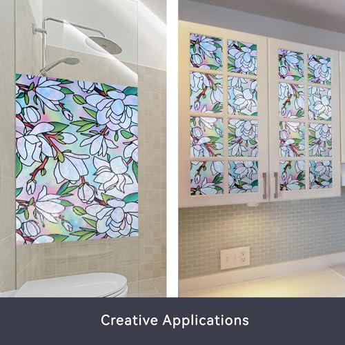 Película de ventana decorativa DKTIE con patrón Magnolia 35.4in x 78.7in miniatura 5