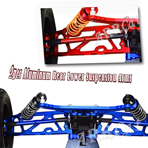 Aluminum Front & Rear Suspension Arms Upgrades Part For 1/8 Arrma Outcast 6S Blx,Kraton 6S Blx,Notorious 6S Blx,Talion 6S Blx,Arrcat 6Pcs Lower Upper Swing Arm Set Hops Up W/Pivot Balls,Red #TOP5