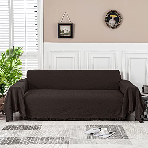 Meetsky Couch Cover Sofa Covers For 3 Cushion Couch Sectional Couch Covers Cover Protector Sofa Throw Cover For Couches Decorative Modern Style For Living Room (Xx-Large: 91" X 134", Chocolate) #TOP6