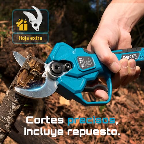 Miniatura 4 de Seesii Tijeras De Podar Eléctricas 40 Mm Tijeras De Podar Batería Con 2 4000 Mah, Hoja Sk5, Motor Sin Escobillas, Pantalla Lcd Para Jardinería, Paisajismo Y Huertos, Cs440