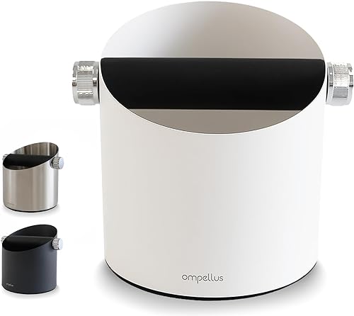 Ompellus Caja de golpeo de espresso, gran capacidad y base antideslizante, herramientas de barista, accesorios para máquina de café espresso (blanco) disponible en Yaxa Colombia