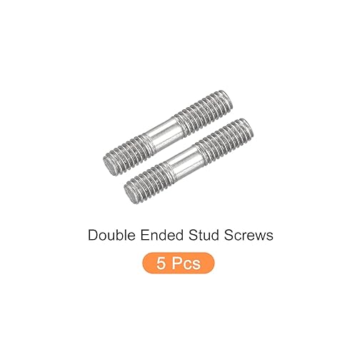 Miniatura 20 de METALLIXITY Tornillos de doble extremo (rosca M8, 3.150 in de longitud), 5 unidades, acero inoxidable 304, pernos de varilla roscados dobles