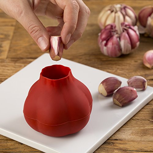 Descascador de Alho em Silicone Prana Vermelho