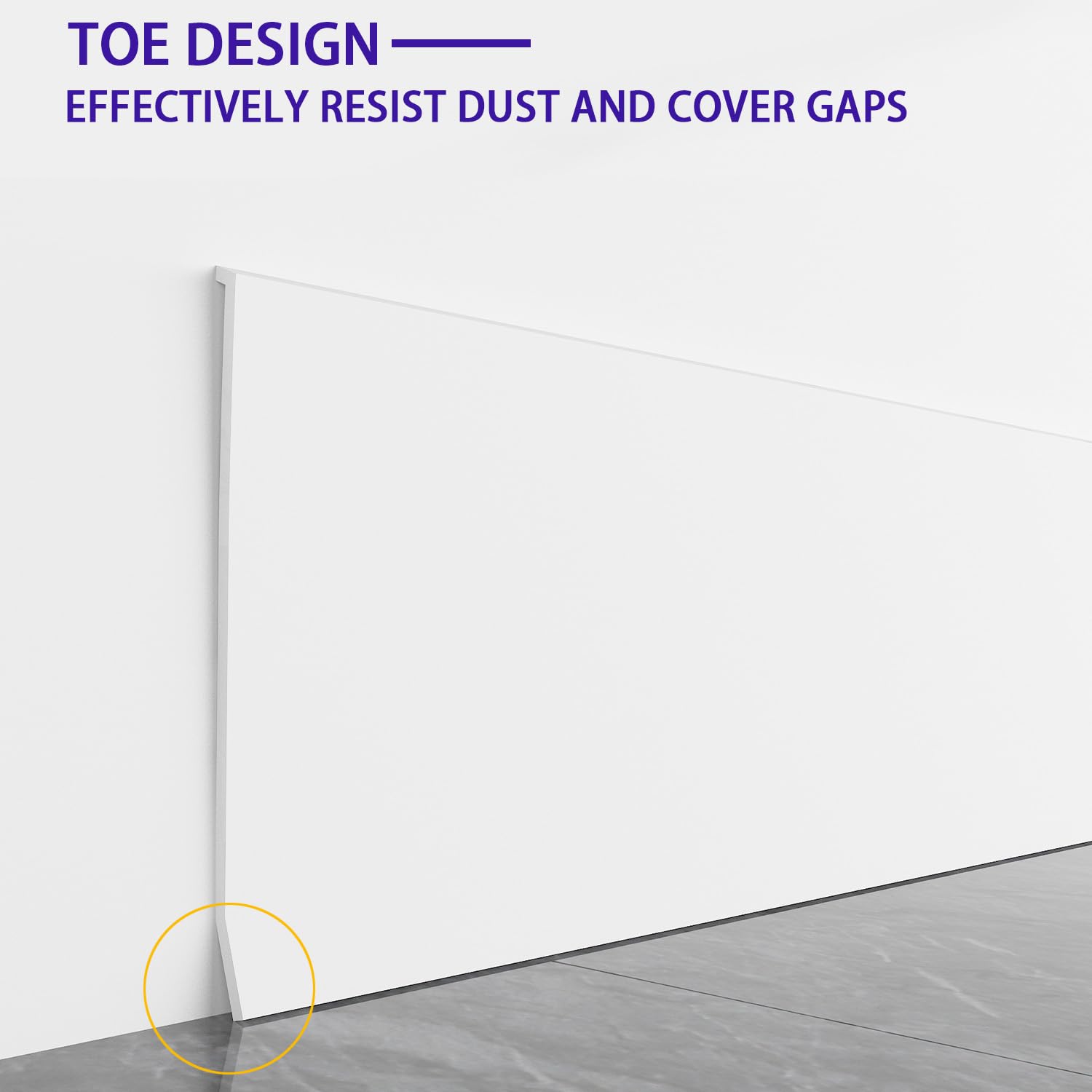 Vinyl Wall Base Baseboard Molding Trim 4" Flexible Self Adhesive Rubber Wall Base Moulding Trim Peel and Stick Design(20Ft, White) - Image 4