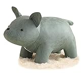 Niedlicher Tier-Ottomane | Dekor-Fußstützenhocker mit Stützbeinen aus Massivholz | Kleiner gepolsterter Fußhocker aus technischem Stoff für Schlafzimmer, Wohnzimmer | 50 x 26 x 26