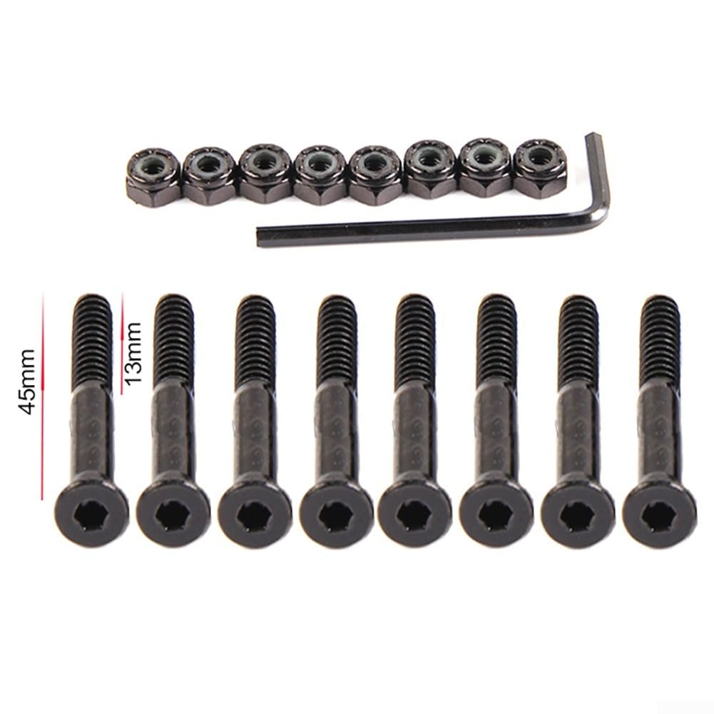 Tornillos de montaje para patines de surf, 5 mm, acero de larga duración