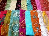 Vintage Fabrics Crafts Sari Georgette Fabric...