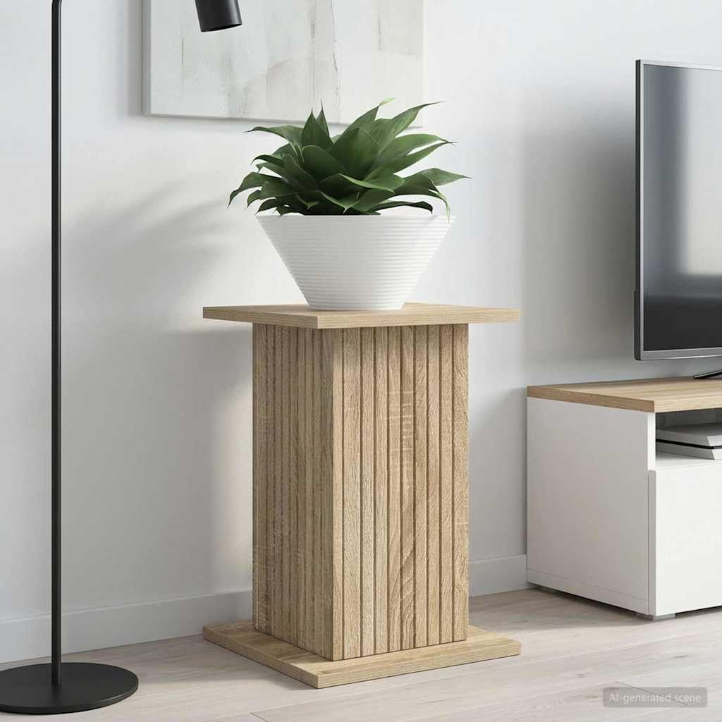 Pflanzenständer, 2 Stück, Sonoma-Eiche, 30,5 x 30 x 43 cm | Feuchtigkeitsbeständiges Holzwerkstoff, minimalistisches modernes Design, einfache Pflege mit feuchtem Tuch