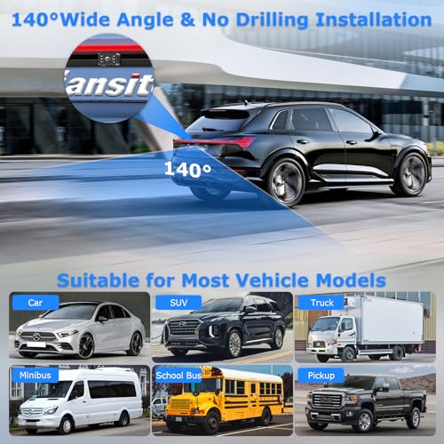 Jansite [6 Led] 1080P Wireless Backup Camera Monitor For Car 5'' Back Up Camera License Plate Reverse Camera Truck Trailer Rv Pickup Diy Guide Lines Waterproof thumb #6