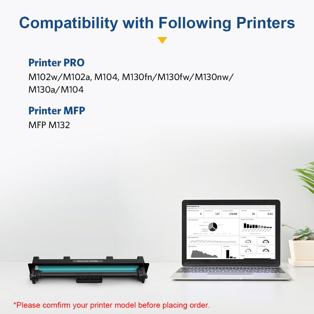 SMARTOMI CF219A Tamburo Compatibile per HP CF219A 19A per HP Laserjet PRO M102 M102a M102w Laserjet PRO MFP M130 M130a M130fn M130fw M130nw M132 M132a M132fn M132fp M132fw M132nw M132sfnw(1 Tamburo)