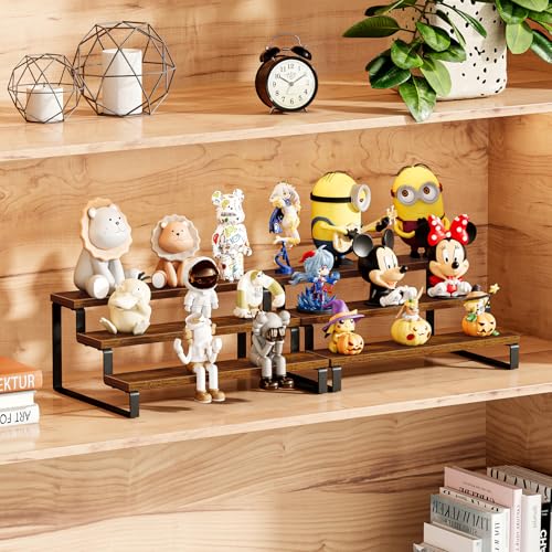 Image of Giikin 3-Tier Spice Rack, 13.8 Inch Wood Countertop Spice Storage Holder, Kitchen Pantry Cabinet Organizer Cupboard for Spice Bottles, Jars, Seasonings, Baking Supplies, Metal Frame(Set of 2)