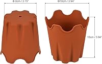 Vista 2 de PATIKIL Maceta de silicona de 4 pulgadas, paquete de 6 macetas redondas decorativas para jardinería interior y exterior, terracota