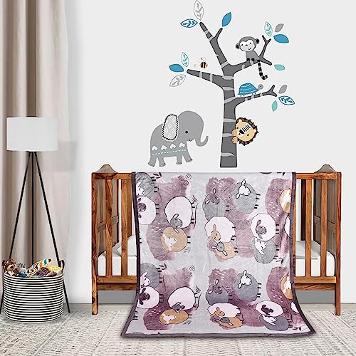 Image of Florida All Season AC Baby Blanket Swaddler Wrapper Flannel Soft and Comfortable for 0-5 Years Babies with Adorable Prints and Designs (Grey Sheep)