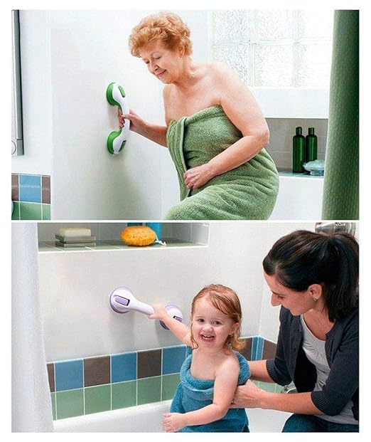 ezalla Plastic Bathroom Helping Handle Bathroom Toilet Old Age People Disability Grip Handle Bathroom Grab Bar, Strong Suction Shower Handle Without Drilling 4