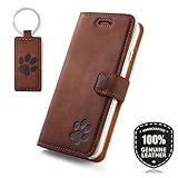 SURAZO Pfote - Premium Vintage Ledertasche Schutzhülle Wallet Case aus Echtesleder Nubukleder Farbe Nussbraun für Sony Xperia Z3 Compact (4,60 Zoll)
