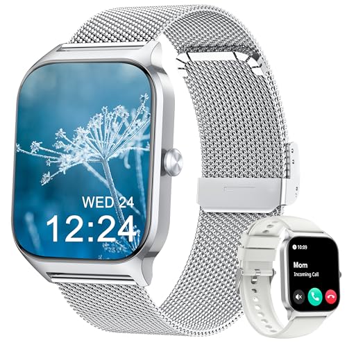 Chiamate Bluetooth e Notifiche Intelligenti: Questo orologio intelligente unisex consente di effettuare e ricevere chiamate senza inserire una SIM. Inoltre, sincronizza in tempo reale messaggi e notifiche da app (come WhatsApp, Facebook, Twitter, Instagram, Skype, ecc.), per una vita intelligente piena di colore.