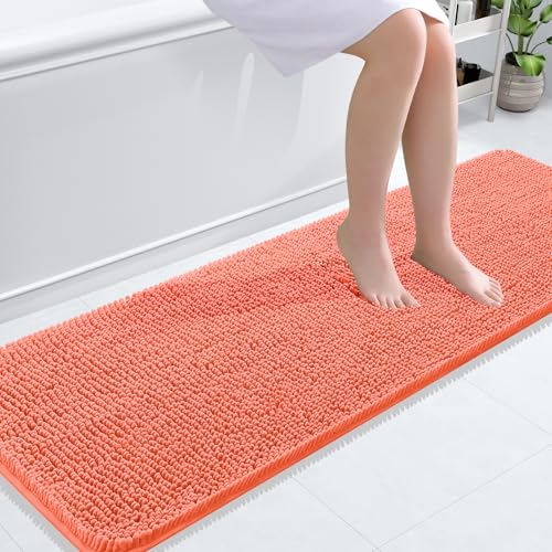 OLANLY Bathroom Rugs 59x20, Extra Soft Absorbent Chenille Bath Rugs,