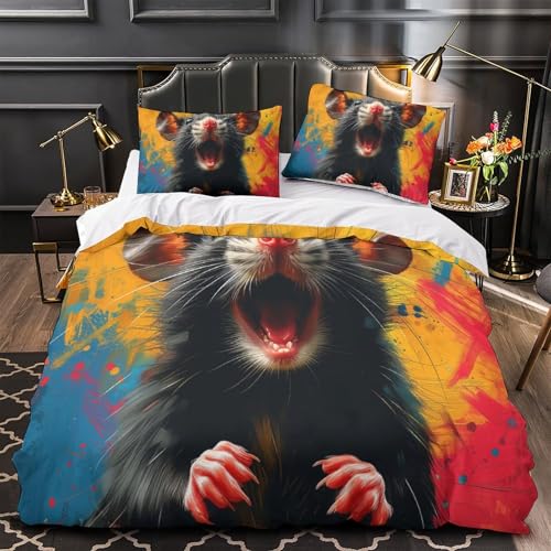 Housse de couette souris 3D douce et résistante pour lit super king