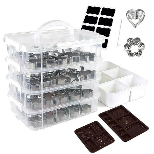 Yomjarl 4 Pack Cookie Cutter Storage Box