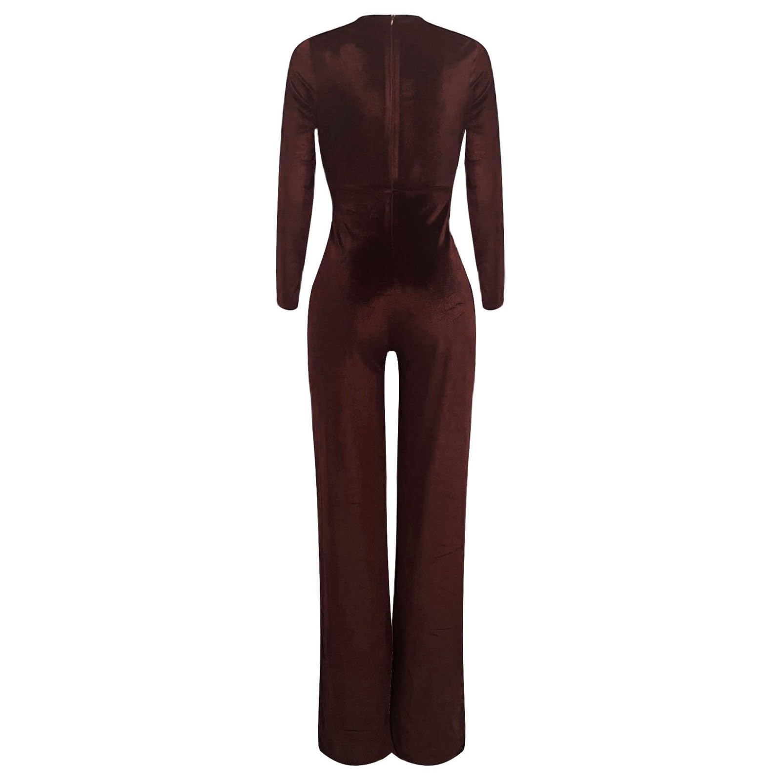 Jumpsuit Damen Elegant Lang, Sommer Overall Leicht Playsuit Festival Outfit Einteiler Kostüm Einfarbig Langarm Hose Weites Bein Hosenanzug Business Romper Mit Ärmeln Bequem Boho Jumpsuit Outfit Frauen