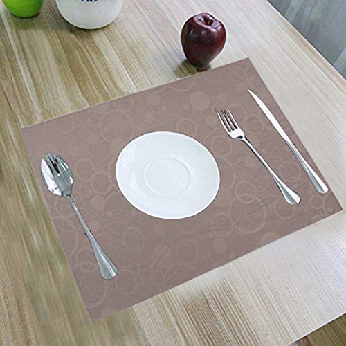 Kuber Industries 6 Pieces PVC Dining Table Place Mats (Brown) 13
