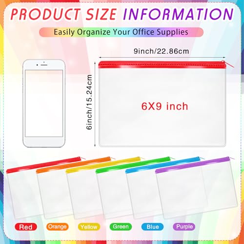 Image of Feifeiya 24 Pcs Clear PVC Pencil Pouch Bulk 8.66 x 5.71 Inch Soft Pencil Case Bag Transparent Zipper Pouch for Study School Supplies Travel Storage (Colorful)