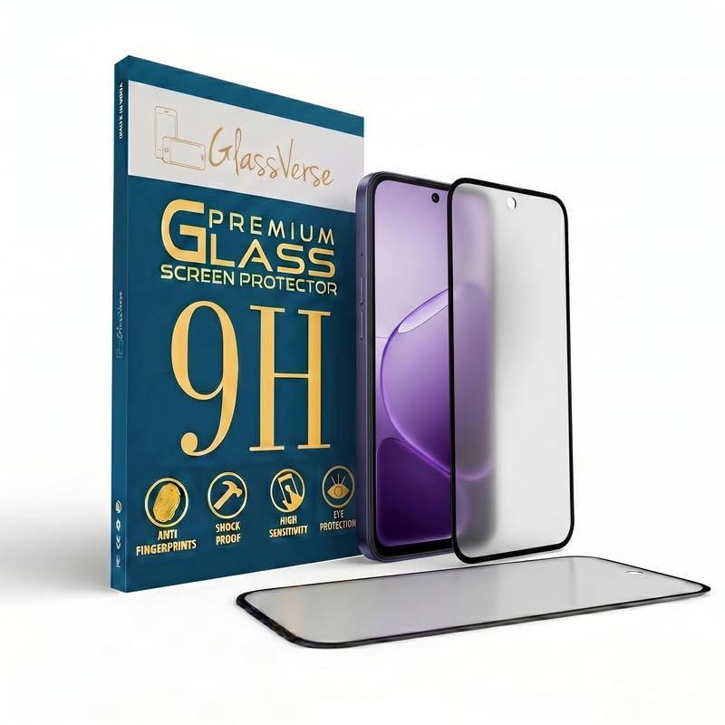 Image of GlassVerse D+ Matte Tempered Glass With 18H Hardness For Oppo K14 5G (PACK OF 1) with Free Installation Kit. Full screen Coverage - 6.75 inch