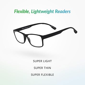 SAV Mens Flex 2 5029 Reading Glasses - Flexible, Durable, Lightweight, Contemporary Readers For Men